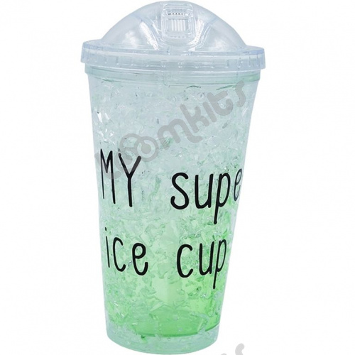 Стакан с эффектом льда Super cup зеленый, 450 мл